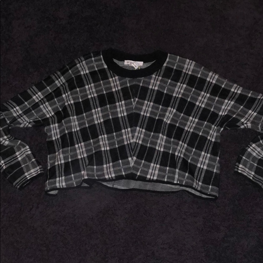 Cropped plaid sweater